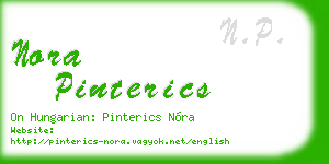 nora pinterics business card